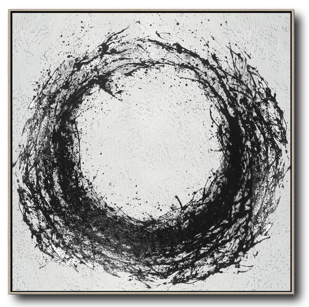 Minimal Black and White Painting #MN21A - Click Image to Close